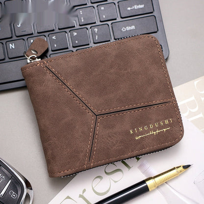 Mens PU Leather Bifold Wallet Slim Card Holder with Polyester Lining