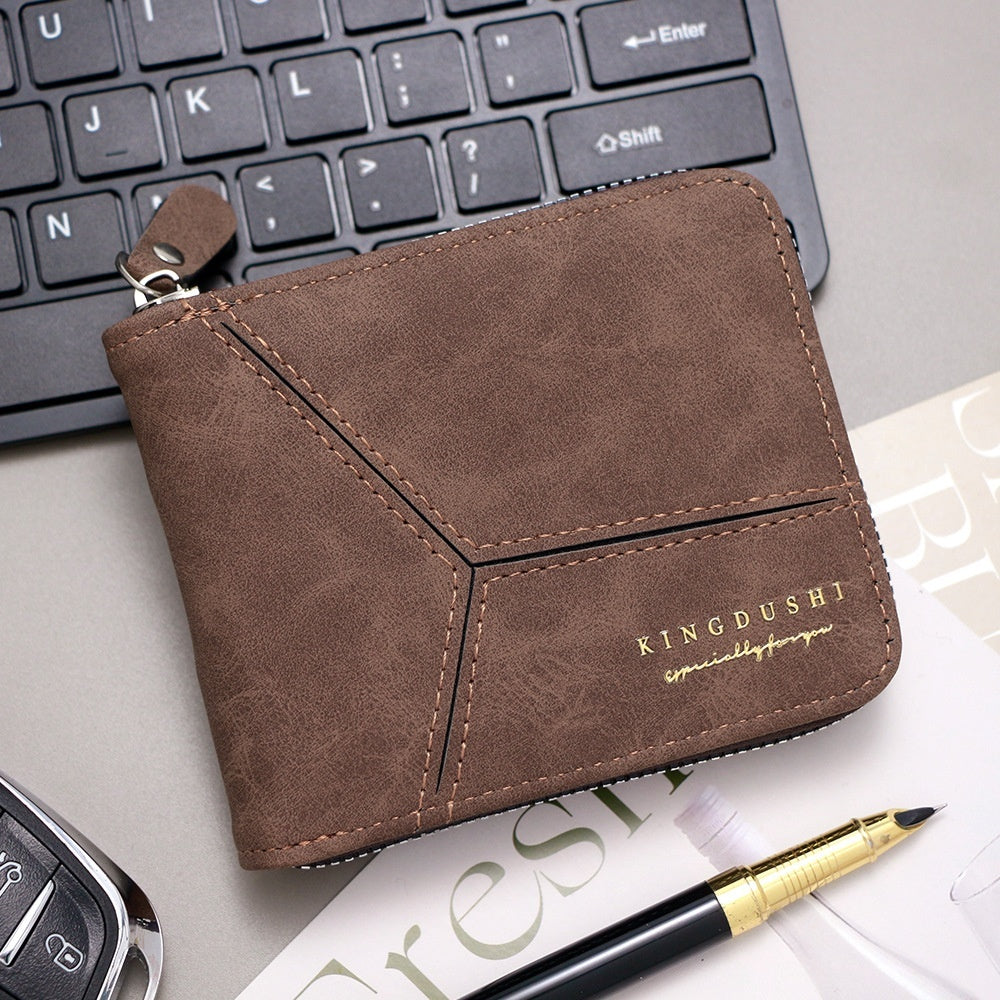 Mens PU Leather Bifold Wallet Slim Card Holder with Polyester Lining