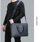 Mens PU Leather Handbag Large Zipper Tote Messenger Shoulder Bag Solid Color - Teleplus