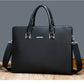 Mens PU Leather Handbag Large Zipper Tote Messenger Shoulder Bag Solid Color - Teleplus