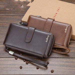 Men’s PU Leather Wallet in Dark Coffee or Light Brown for United States Buyers - Zipper Up Your Style with This Clutch