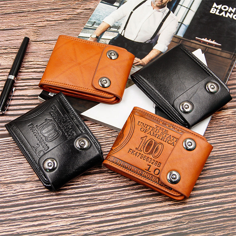 Men’s PU Leather Wallet with Magnetic Closure in Brown or Black for United States - Upgrade Your Style D02-1 Magic
