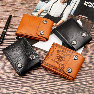 Men’s PU Leather Wallet with Magnetic Closure in Brown or Black for United States - Upgrade Your Style D02-1 Magic