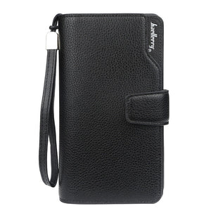 Men’s PU Leather Wallet with Zipper Card Holder and Coin Pocket in United States - Clutch Like a Boss Room for All