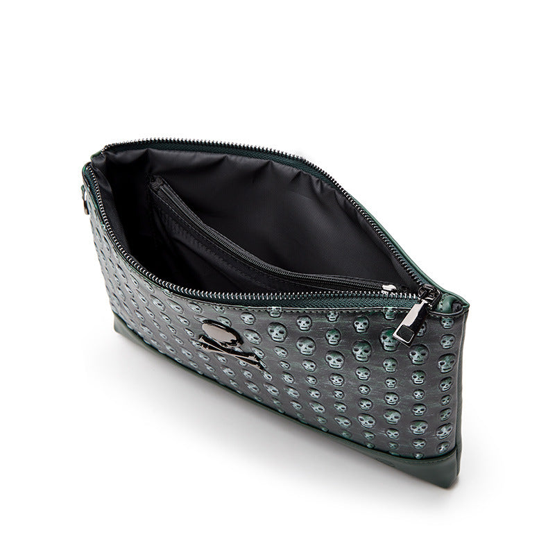 Mens Retro Geometric Wallet PU Leather Waterproof Travel Handbag Black Green