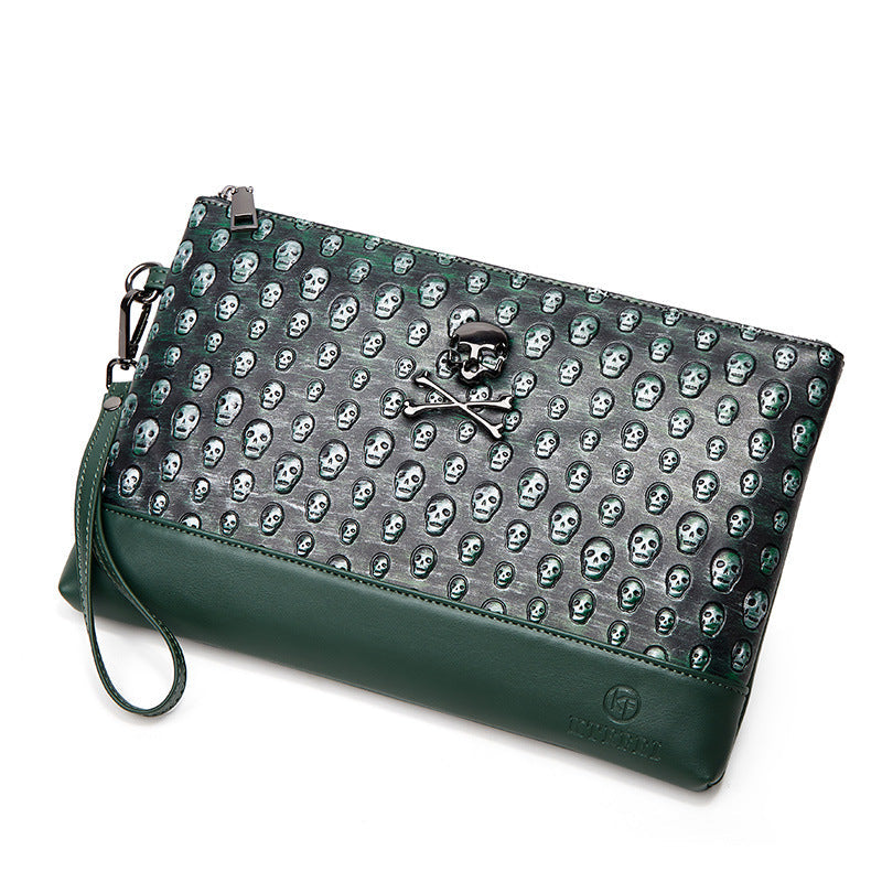 Mens Retro Geometric Wallet PU Leather Waterproof Travel Handbag Black Green