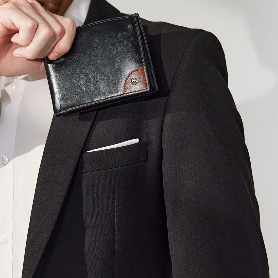 Mens RFID Blocking Bifold Wallet PU Leather Slim Anti Theft Card Holder Black