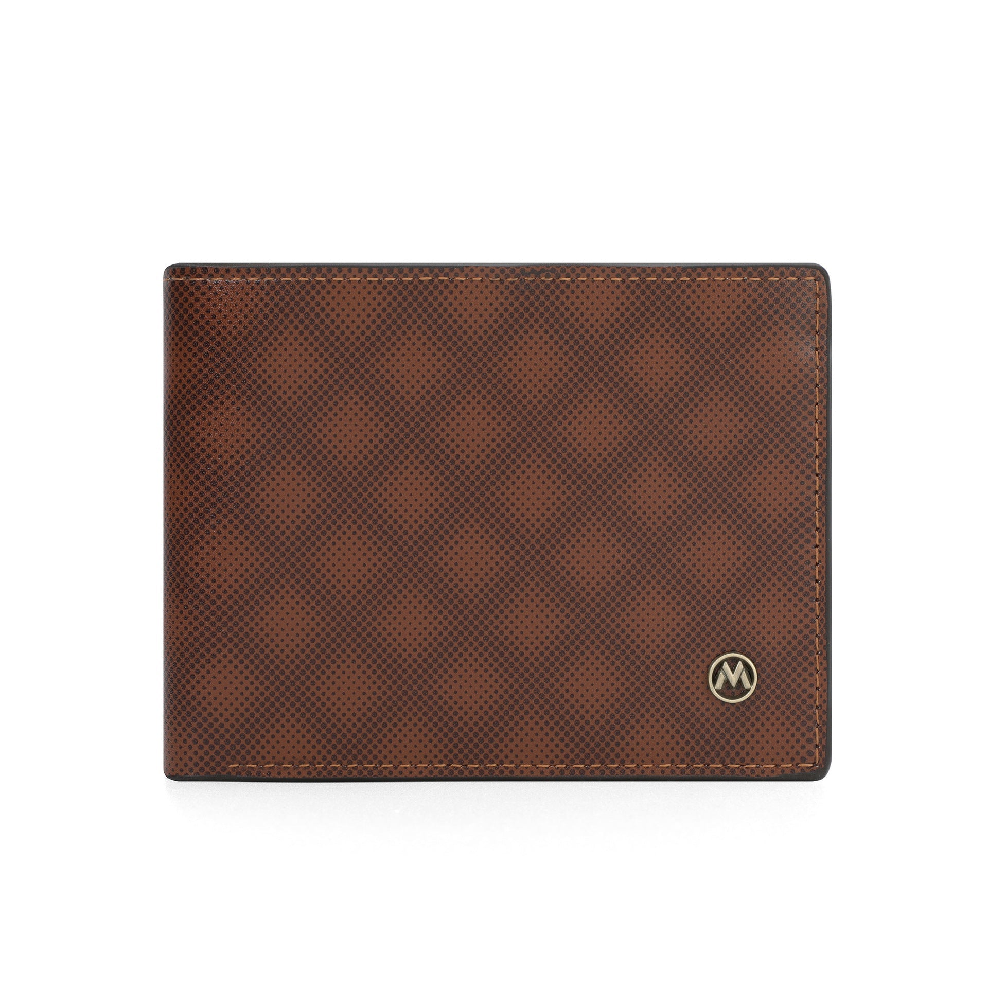 Mens RFID Blocking Wallet PU Leather Bifold Brown Slim Minimalist Urban Style