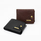 Mens Slim Bifold Wallet PU Leather RFID Blocking Black Brown Minimalist Card Holder