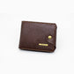 Mens Slim Bifold Wallet PU Leather RFID Blocking Black Brown Minimalist Card Holder