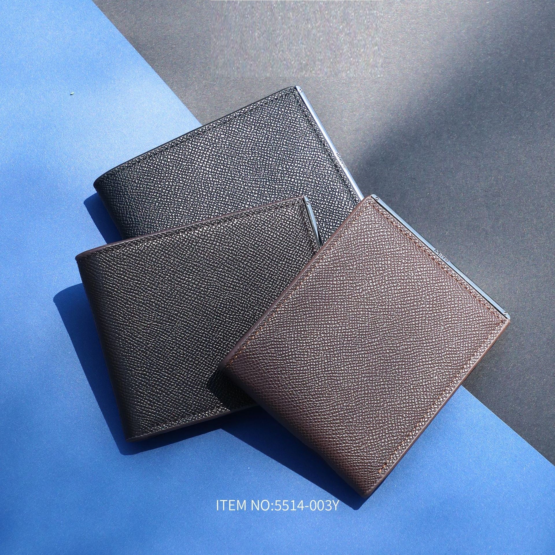 Mens Slim PU Leather Wallet RFID Blocking Bifold Card Holder with Metal Clip