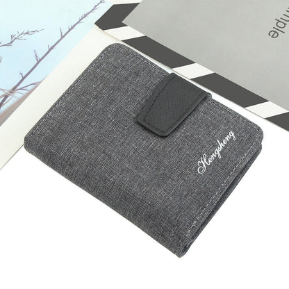 Men’s Wallet Short Multi-card Slot Fashion Casual - Stylish Canvas Wallet with Card Slots for Your Cash!