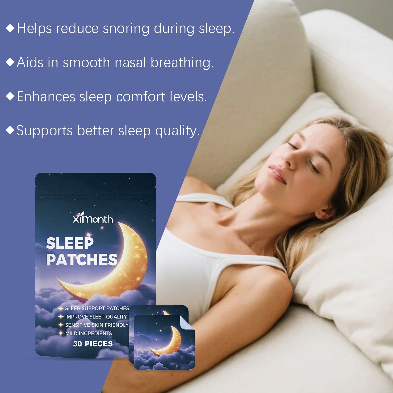 Menthol Sleep Patches for Snoring Relief and Deep Rest 30 Pack