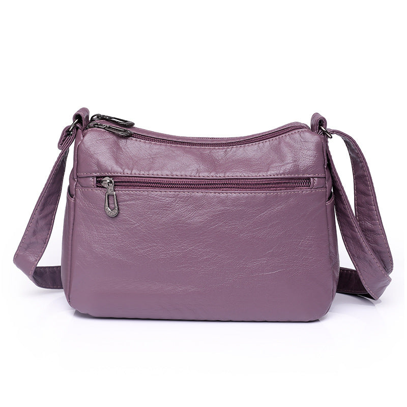 Messenger Bag Shoulder with Washed Soft Leather in Multiple Colors - Teleplus messenger bag shoulder washed soft leather