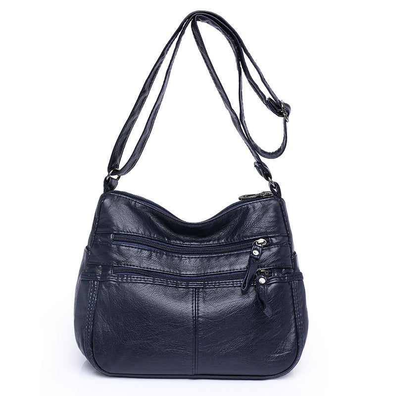 Messenger Bag Shoulder with Washed Soft Leather in Multiple Colors - Teleplus messenger bag shoulder washed soft leather