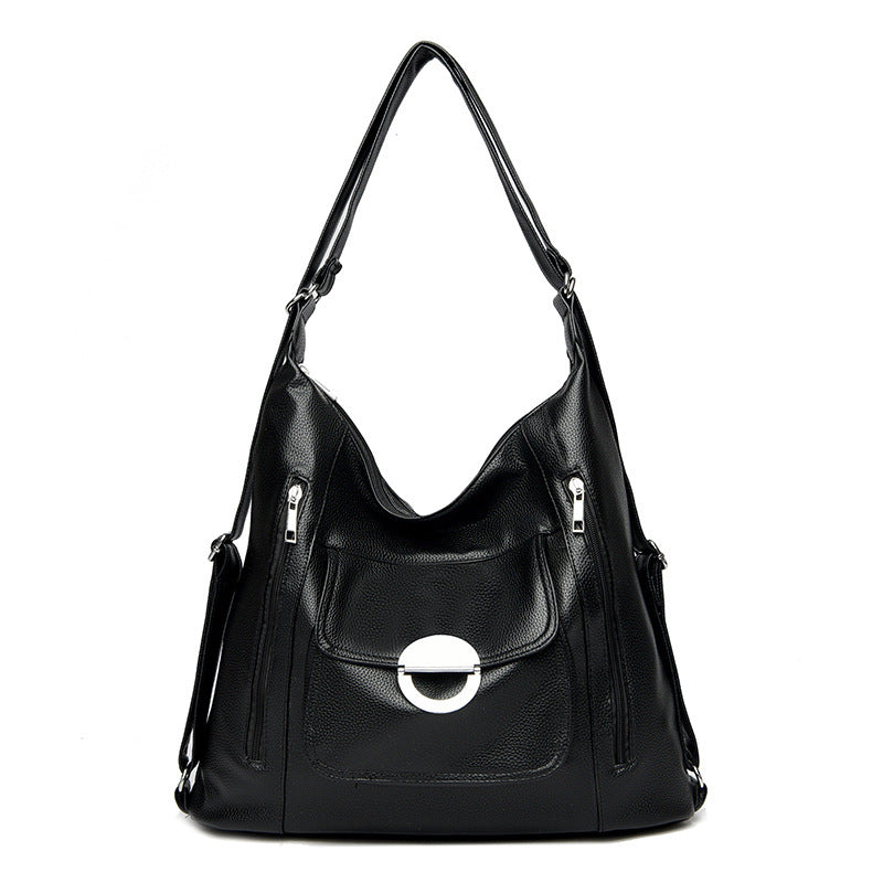 Messenger Bag with Double Shoulder Straps in Light Brown Black Silver or White - Strap Teleplus messenger bag