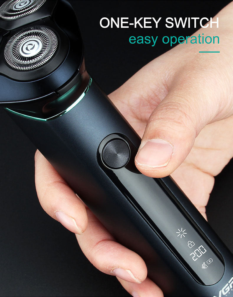 Metal Body IPX7 Shaver with Long Endurance LCD Display and Floating Cutter - Teleplus metal body ipx7 long endurance