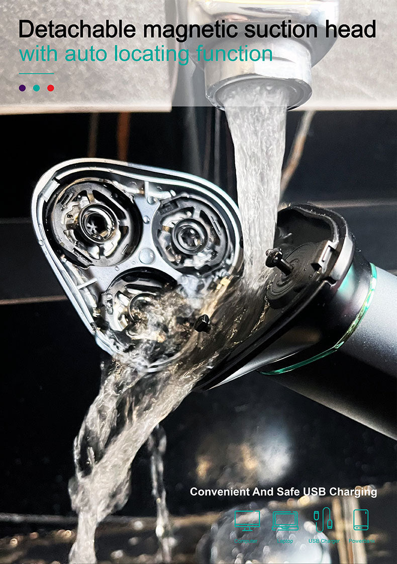 Metal Body IPX7 Shaver with Long Endurance LCD Display and Floating Cutter - Teleplus metal body ipx7 long endurance