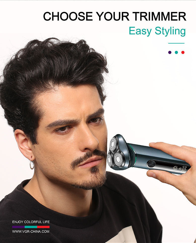 Metal Body IPX7 Shaver with Long Endurance LCD Display and Floating Cutter - Teleplus metal body ipx7 long endurance