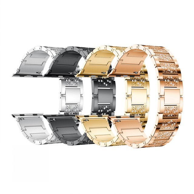 Metal Inlaid Diamond Watch Strap for Smart Watches in Multiple Colors - Teleplus smart watch metal inlaid diamond strap