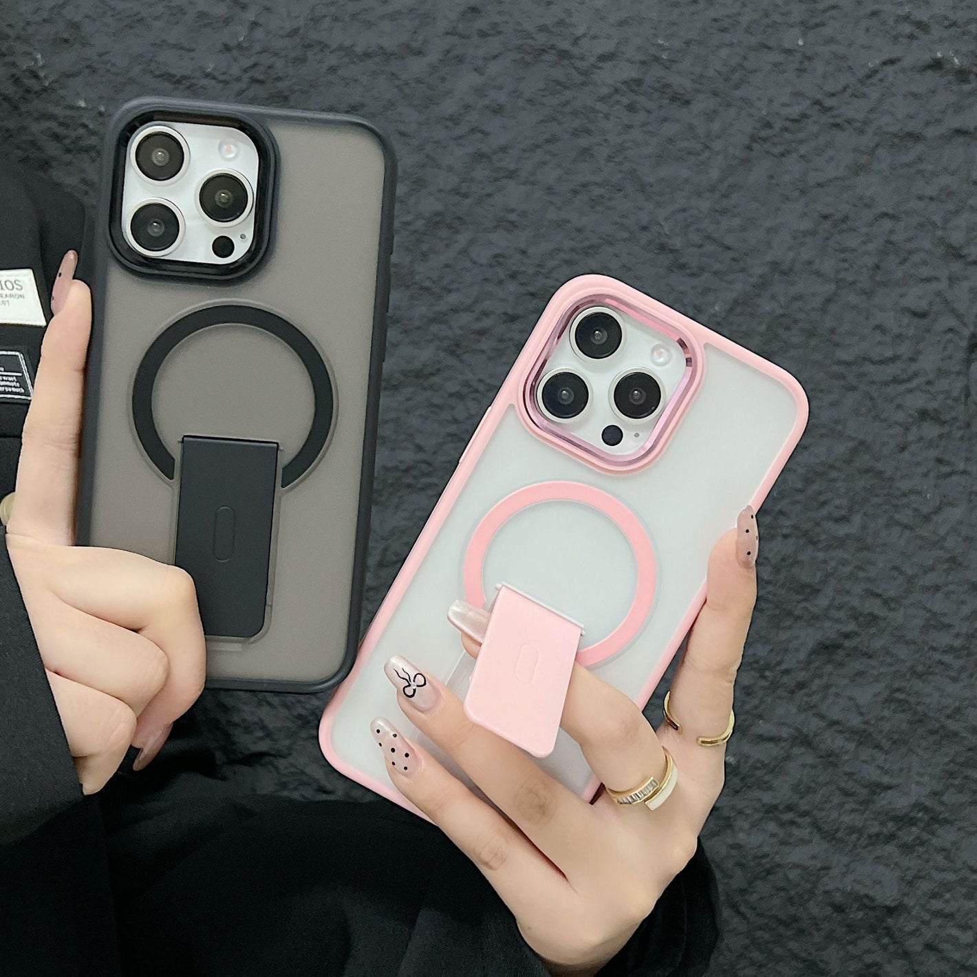 Invisible Bracket for Phone Case with Metal Lens Support in Various Colors - Cover metal lens invisible bracket phone