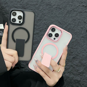 Metal Lens Skin-sensitive Magnetic Suction Invisible Bracket Protective Cover Phone Case - Metal Lens Invisible Bracket