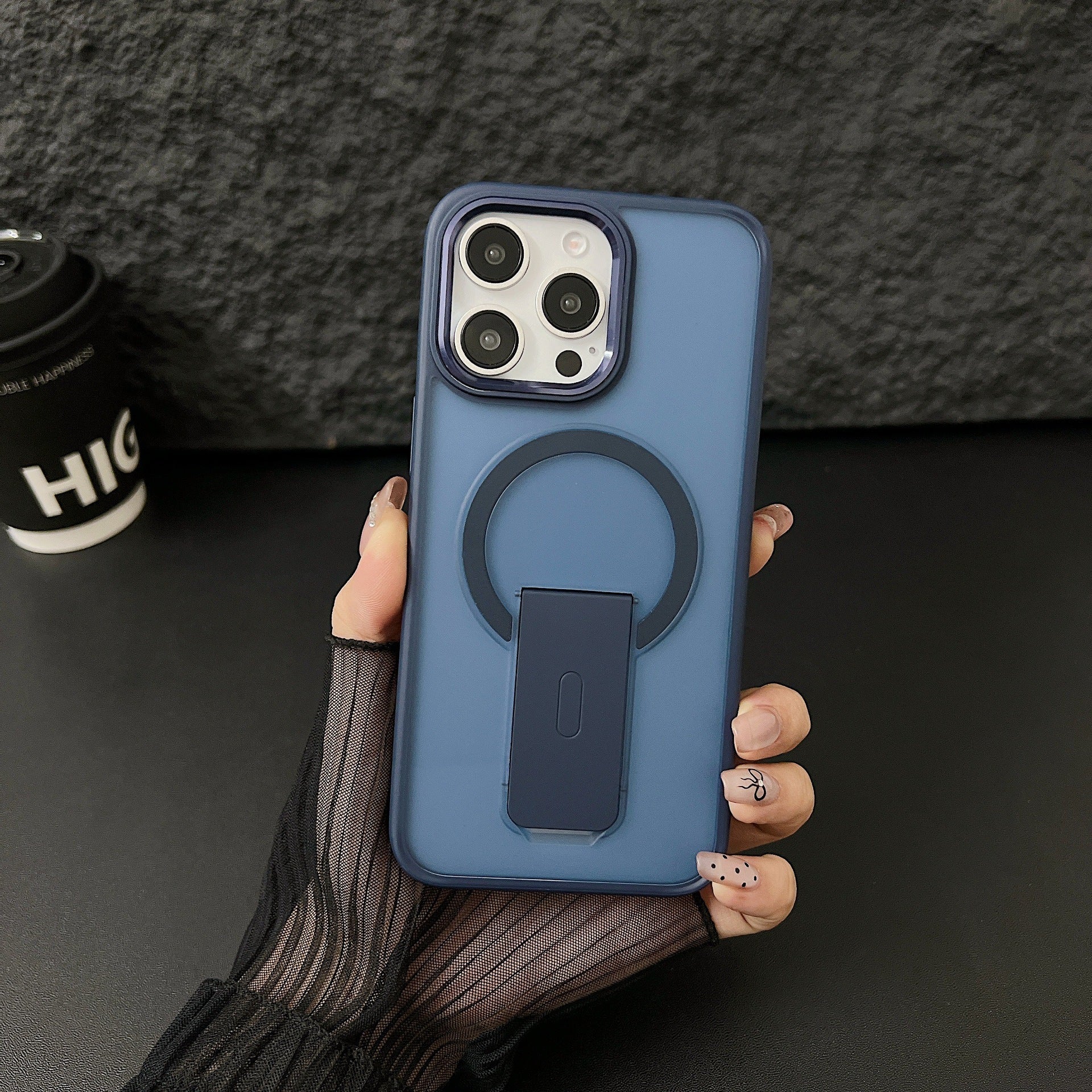 Metal Lens Skin-sensitive Magnetic Suction Invisible Bracket Protective Cover Phone Case - Metal Lens Invisible Bracket