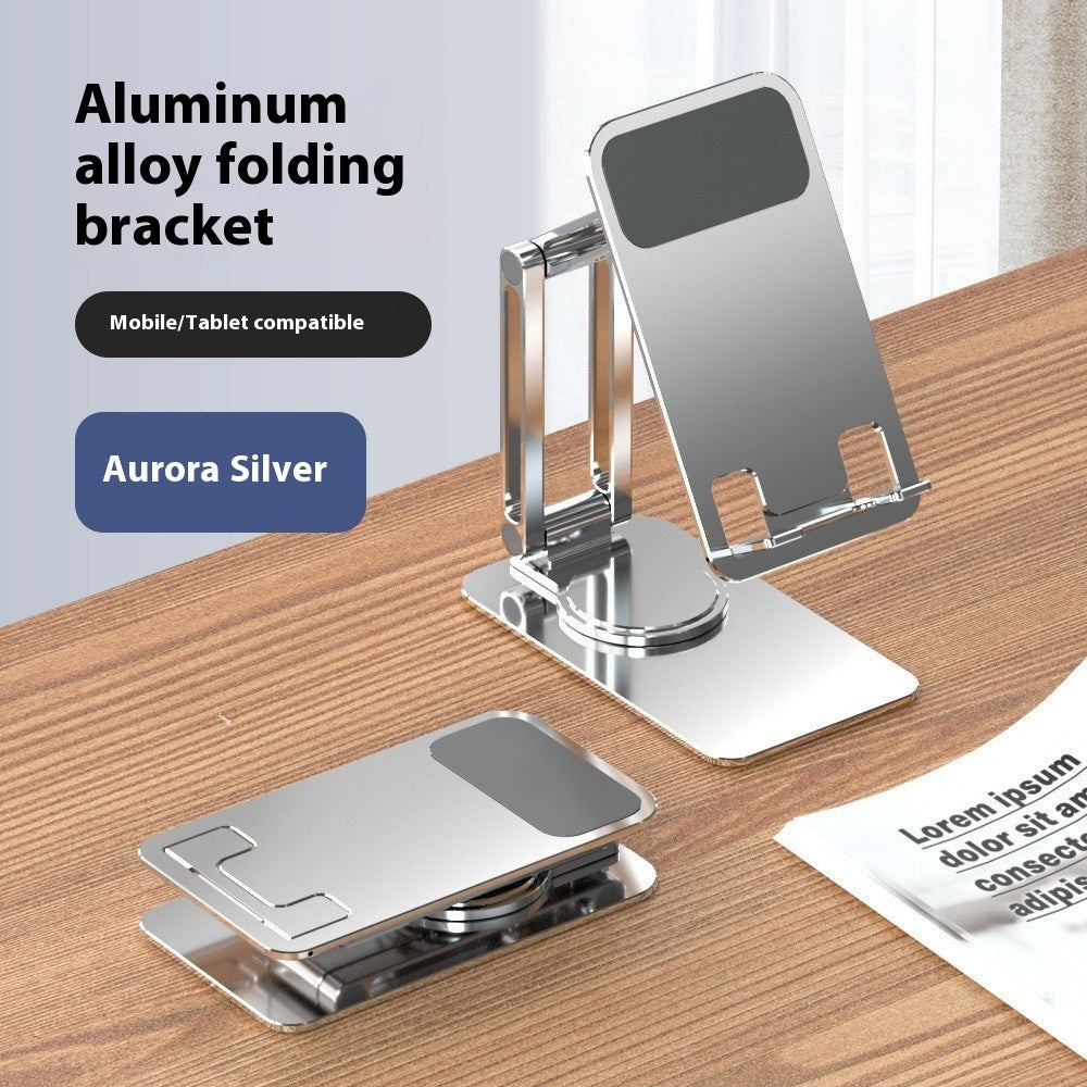 Metal Rotating Mobile Phone Stand with Aluminum Alloy Foldable Design - metal rotating mobile phone bracket aluminum