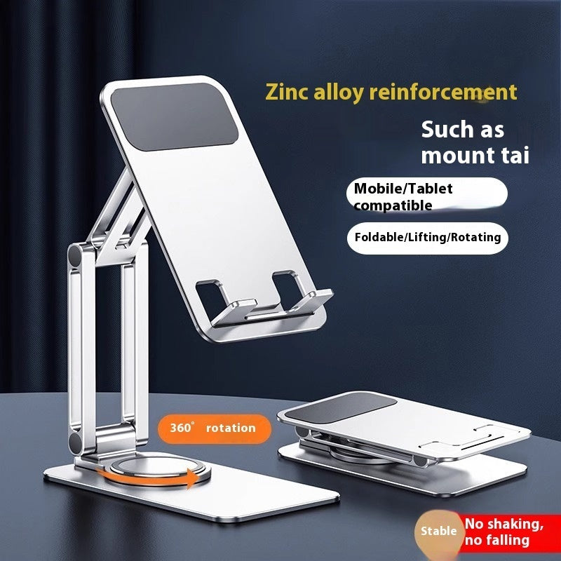 Metal Rotating Mobile Phone Stand with Aluminum Alloy Foldable Design - metal rotating mobile phone bracket aluminum