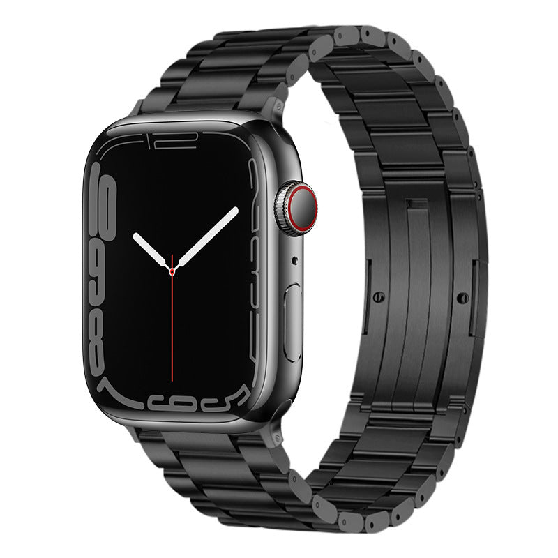 Metal Smart Watch Strap for Apple iPhone in Titanium Gray Black Silver - Teleplus ipone strap metal smart watch