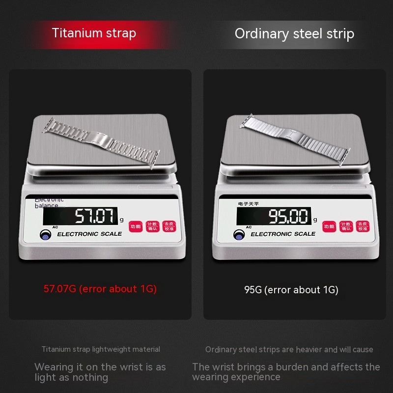 Metal Smart Watch Strap for Apple iPhone in Titanium Gray Black Silver - Teleplus ipone strap metal smart watch