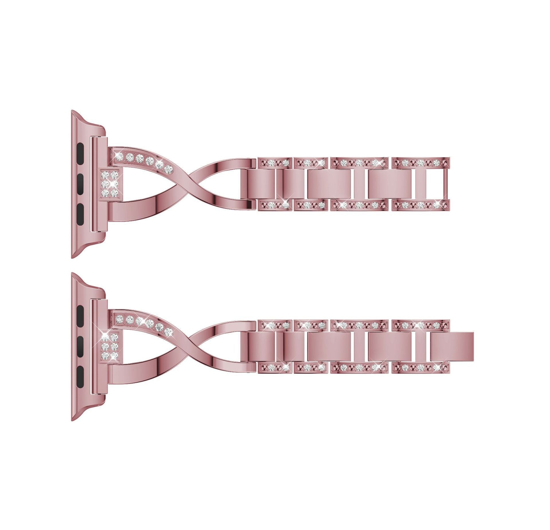 Metal Watch Strap in Silver Rose Gold Black and for Small Waist Watches - metal watch strap diamond small waist