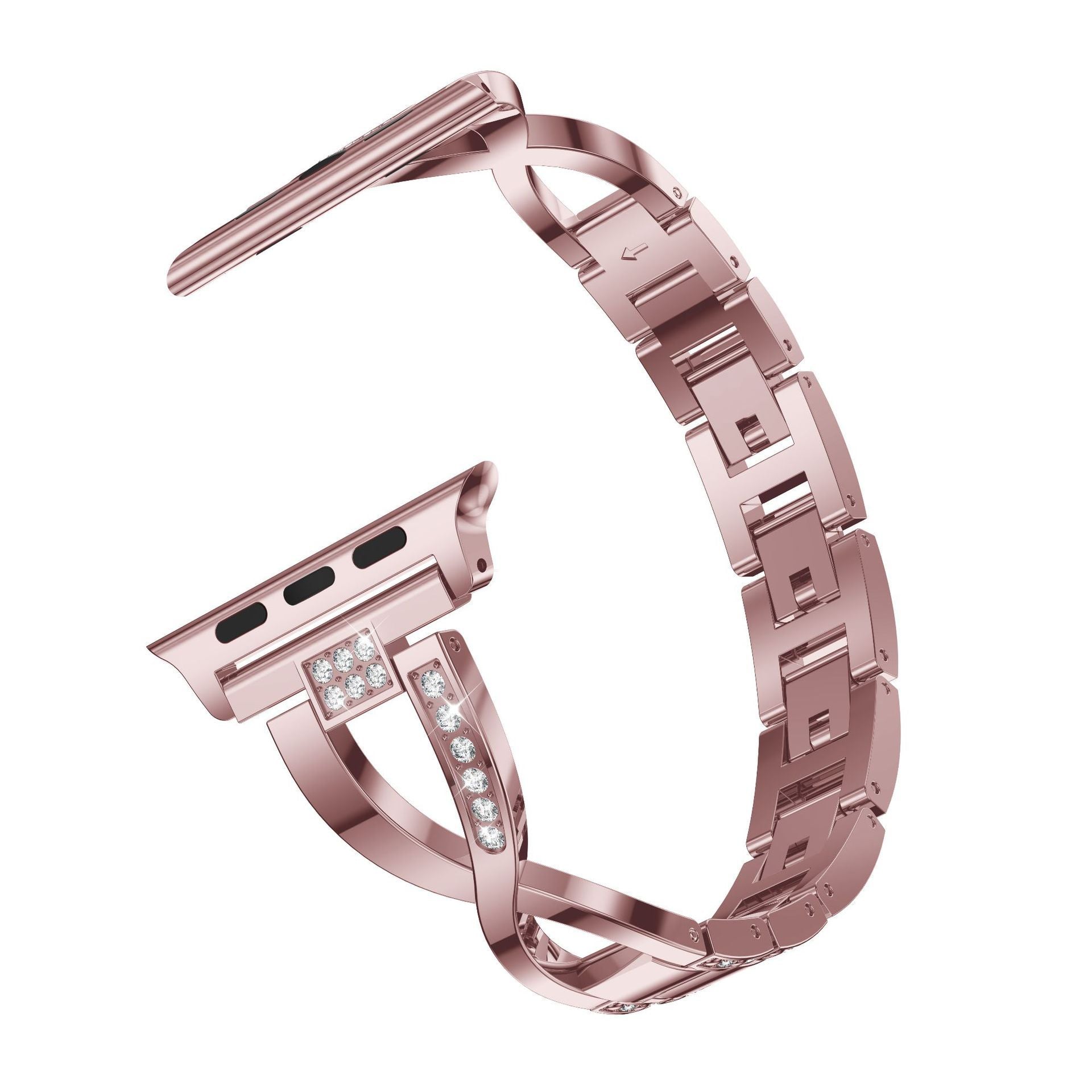 Metal Watch Strap in Silver Rose Gold Black and for Small Waist Watches - metal watch strap diamond small waist