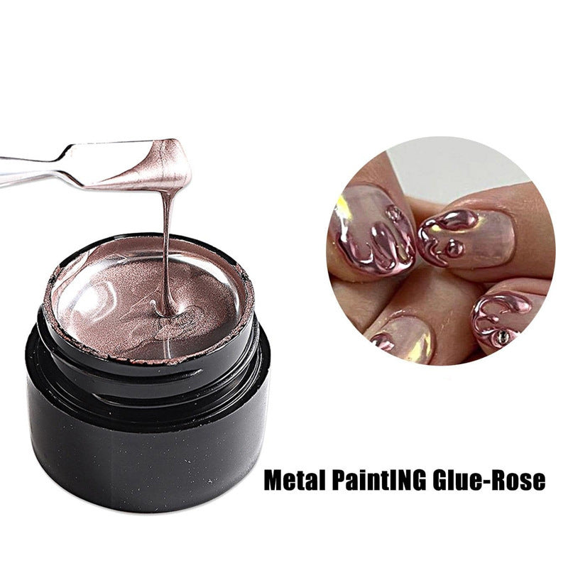 Metallic Glue for French Mirror Manicure Japanese Gold Silver Cross-border Bottles - Teleplus Japan manicure french