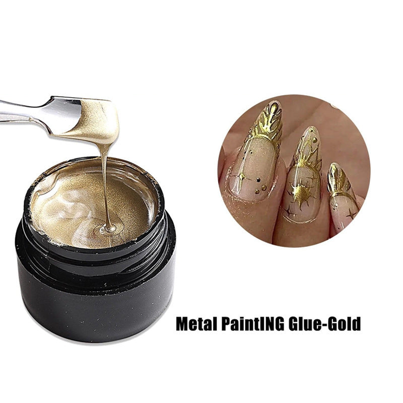 Metallic Glue for French Mirror Manicure Japanese Gold Silver Cross-border Bottles - Teleplus Japan manicure french