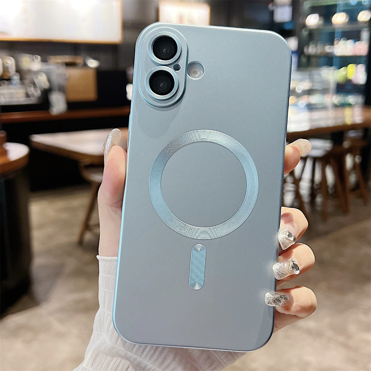 Metallic Paint Magnetic Phone Case for iPhone Non-Apple Brand Compatible - Get Stuck on Style with metallic paint