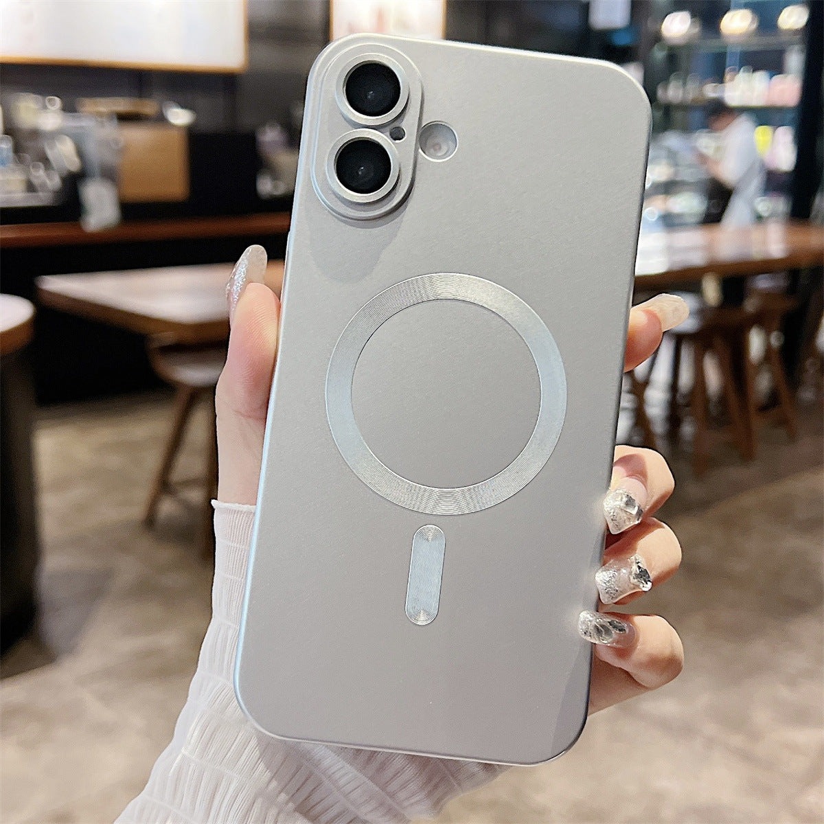 Metallic Paint Magnetic Phone Case for iPhone Non-Apple Brand Compatible - Get Stuck on Style with metallic paint