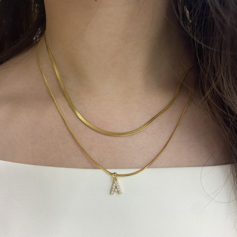 United States English Letters Pendant Gold Plated and White Options - Snakes Shine in Color Bling united states chf