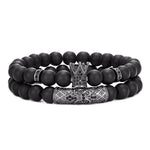 Crown Bracelet Suit with Zircon CZ Unisex Geometric Style Set - Micro-inlaid zircon cz crown bracelet suit