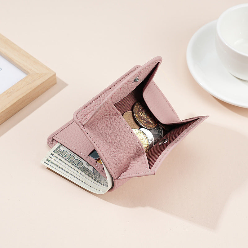 Microfiber Anti-Theft Wallet with Genuine Leather Card Slot for United States CHF - Stylish Japanese Purse