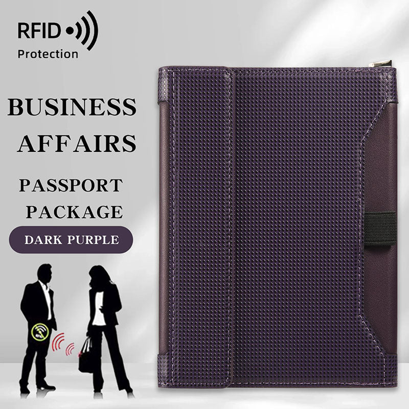 Microfiber Passport Case with Plaid Lining for Men and Women - Teleplus microfiber passport plad lining urban simplicity
