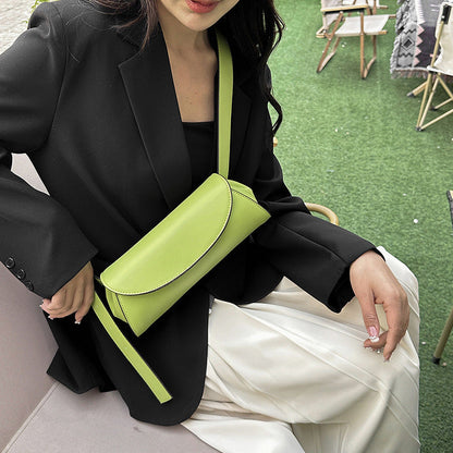 Milky White Cylinder PU Shoulder Bag Adjustable Strap Multi-Color Handbag - shoulder bag