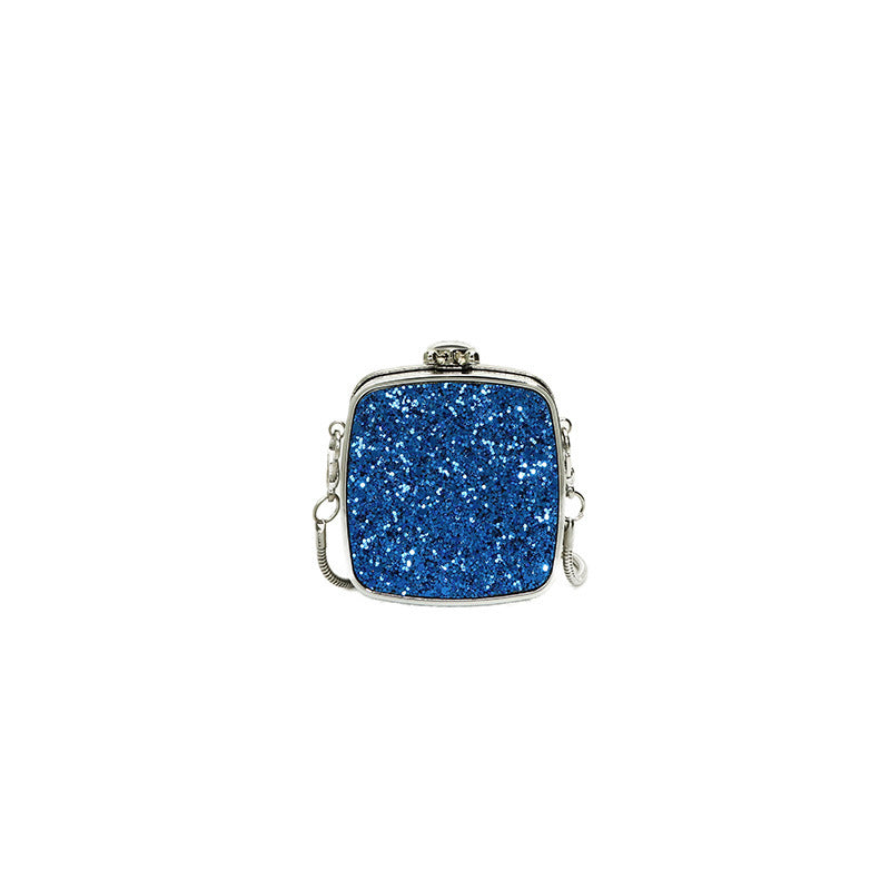 Mini Acrylic Female Fashionable Suitcase with Silver and Gold Accessories - mini acrylic female fashionable sequins