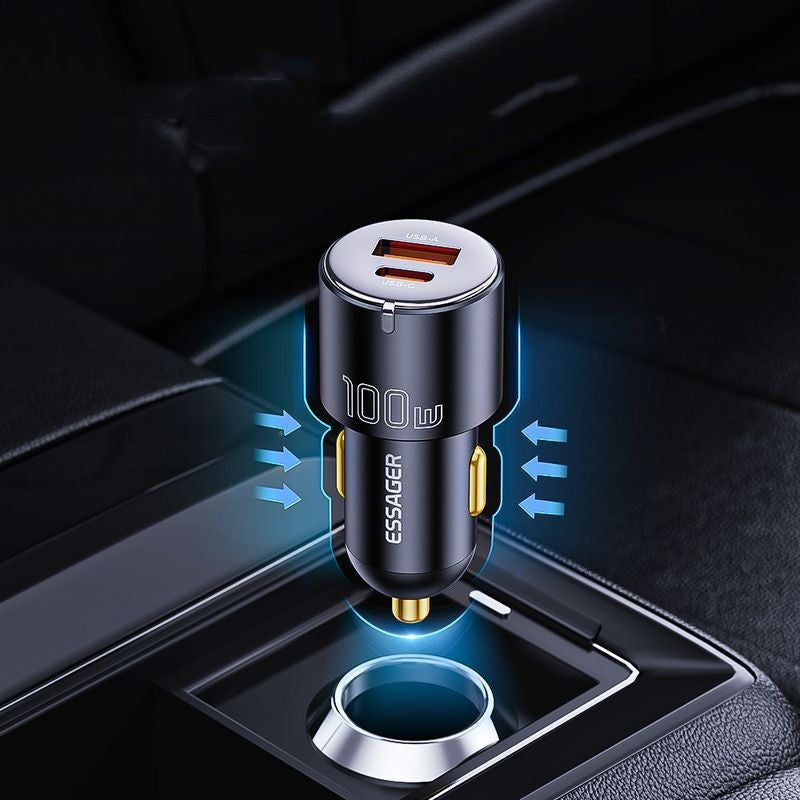 Mini Fast Charge Car Charger Dual USB Type-C 66W for Charging - Zoom with Fun! mini fast charge car charger