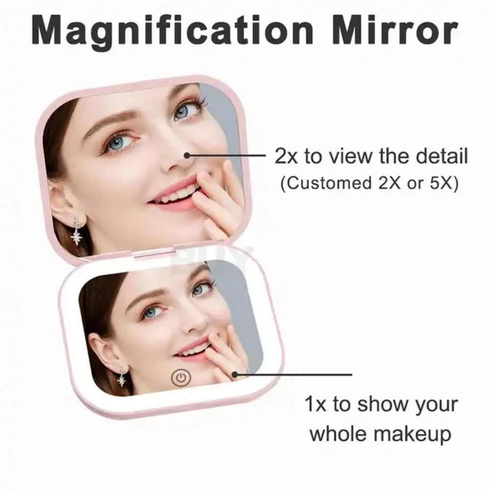Mini Foldable Cosmetic Makeup Mirror Touch Compact with 3X Magnification - makeup mirror touch compact mini foldable