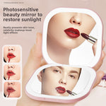 Mini Foldable Cosmetic Makeup Mirror Touch Compact with 3X Magnification - makeup mirror touch compact mini foldable