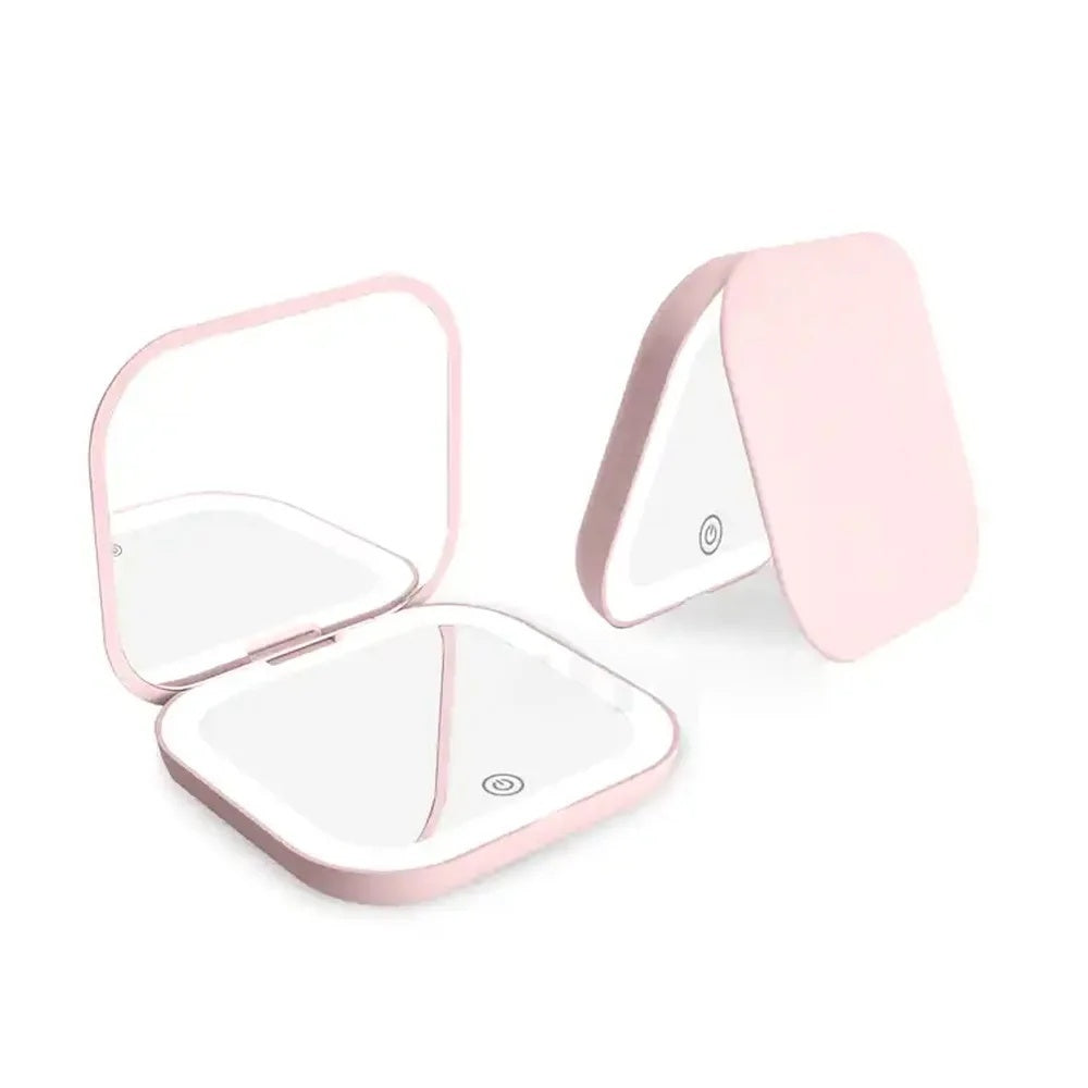 Mini Foldable Cosmetic Makeup Mirror Touch Compact with 3X Magnification - makeup mirror touch compact mini foldable