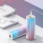 Mini Lipstick Portable Gradient Color Power Bank - Mini Lipstick Power Bank in Blue Pink Gradient Color