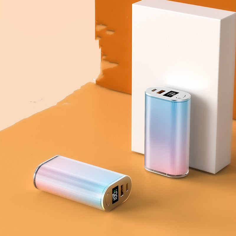 Mini Lipstick Portable Gradient Color Power Bank - Mini Lipstick Power Bank in Blue Pink Gradient Color