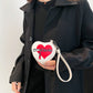 Mini Love Western Style Heart Shaped Suitcase Crossbody Bag - mini love western style messenger